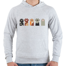 PRINTFASHION Cica mancsok - Férfi kapucnis pulóver - Sport szürke férfi pulóver, kardigán