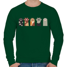 PRINTFASHION Cica mancsok - Férfi pulóver - Sötétzöld férfi pulóver, kardigán