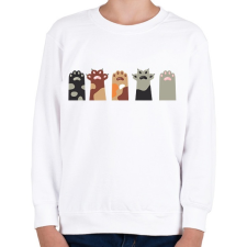 PRINTFASHION Cica mancsok - Gyerek pulóver - Fehér gyerek pulóver, kardigán