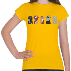 PRINTFASHION Cica mancsok - Női póló - Sárga