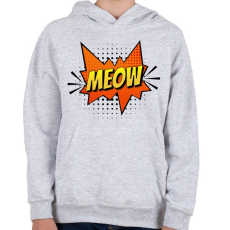 PRINTFASHION Cica meow - Gyerek kapucnis pulóver - Sport szürke