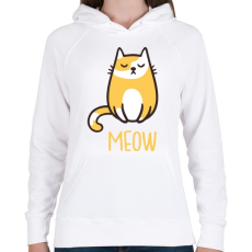 PRINTFASHION Cica - meow - Női kapucnis pulóver - Fehér