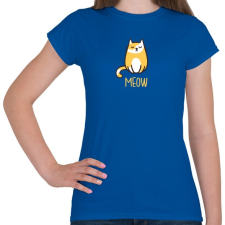 PRINTFASHION Cica - meow - Női póló - Királykék női póló