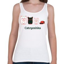 PRINTFASHION Cica - Női atléta - Fehér női trikó