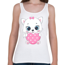 PRINTFASHION Cica - Női atléta - Fehér női trikó