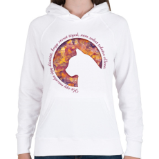 PRINTFASHION Cica - Női kapucnis pulóver - Fehér