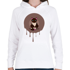 PRINTFASHION Cica - Női kapucnis pulóver - Fehér női pulóver, kardigán