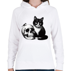 PRINTFASHION Cica - Női kapucnis pulóver - Fehér