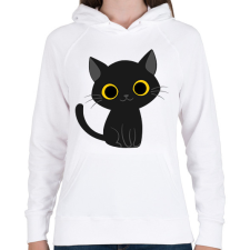 PRINTFASHION Cica - Női kapucnis pulóver - Fehér női pulóver, kardigán