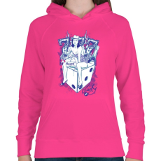 PRINTFASHION Cica - Női kapucnis pulóver - Fukszia