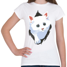 PRINTFASHION Cica - Női póló - Fehér