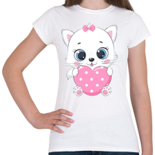 PRINTFASHION Cica - Női póló - Fehér női póló