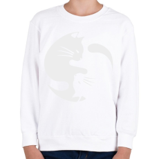 PRINTFASHION Cica ölelés jin jang jel - Gyerek pulóver - Fehér