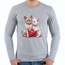 PRINTFASHION cica pár - Férfi hosszú ujjú póló - Sport szürke férfi póló