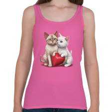 PRINTFASHION cica pár - Női atléta - Rózsaszín női trikó