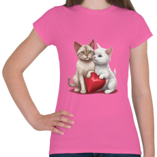 PRINTFASHION cica pár - Női póló - Rózsaszín