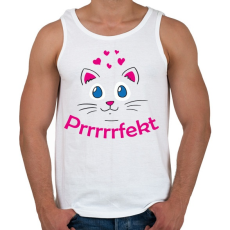 PRINTFASHION Cica prrrfekt - perfekt - Férfi atléta - Fehér