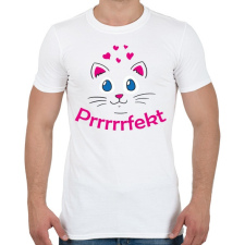 PRINTFASHION Cica prrrfekt - perfekt - Férfi póló - Fehér férfi póló