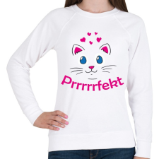 PRINTFASHION Cica prrrfekt - perfekt - Női pulóver - Fehér női pulóver, kardigán