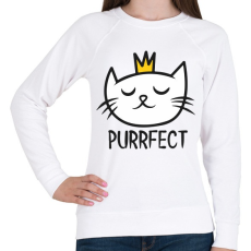 PRINTFASHION Cica - purrfect - pefekt - Női pulóver - Fehér