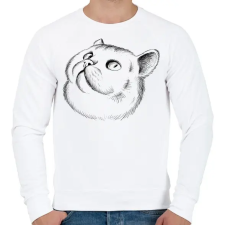 PRINTFASHION Cica rajz - Férfi pulóver - Fehér férfi pulóver, kardigán