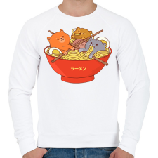 PRINTFASHION Cica ramen - Férfi pulóver - Fehér férfi pulóver, kardigán