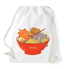 PRINTFASHION Cica ramen - Sportzsák, Tornazsák - Fehér tornazsák