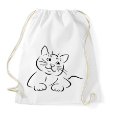 PRINTFASHION Cica - Sportzsák, Tornazsák - Fehér tornazsák
