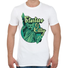 PRINTFASHION Cica szabadságszobor - Férfi póló - Fehér