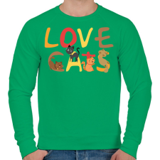 PRINTFASHION Cica szeretet - Férfi pulóver - Zöld férfi pulóver, kardigán