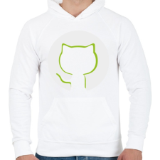 PRINTFASHION Cica sziluett  - Férfi kapucnis pulóver - Fehér férfi pulóver, kardigán