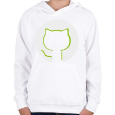 PRINTFASHION Cica sziluett  - Gyerek kapucnis pulóver - Fehér gyerek pulóver, kardigán