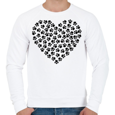 PRINTFASHION Cica szív - Férfi pulóver - Fehér