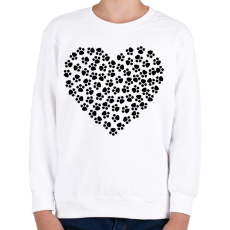 PRINTFASHION Cica szív - Gyerek pulóver - Fehér