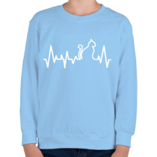 PRINTFASHION Cica szívverés - Gyerek pulóver - Világoskék gyerek pulóver, kardigán