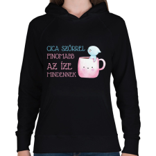 PRINTFASHION Cica szőrrel finomabb - Bögre - Női kapucnis pulóver - Fekete női pulóver, kardigán
