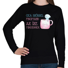 PRINTFASHION Cica szőrrel finomabb - Bögre - Női pulóver - Fekete női pulóver, kardigán