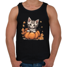 PRINTFASHION cica tökben - Férfi atléta - Fekete atléta, trikó