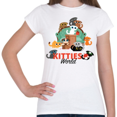 PRINTFASHION Cica világ - Női póló - Fehér