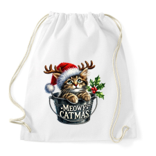 PRINTFASHION Cica vödörben - Sportzsák, Tornazsák - Fehér tornazsák