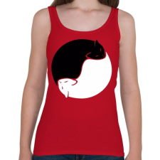 PRINTFASHION Cica yin yang - Női atléta - Cseresznyepiros női trikó