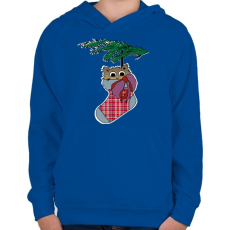 PRINTFASHION cica zokniban - Gyerek kapucnis pulóver - Királykék