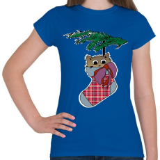 PRINTFASHION cica zokniban - Női póló - Királykék