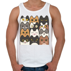 PRINTFASHION Cicák - Férfi atléta - Fehér
