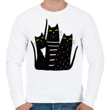 PRINTFASHION Cicák - Férfi pulóver - Fehér férfi pulóver, kardigán