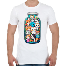 PRINTFASHION Cicák üvegben - Férfi póló - Fehér férfi póló