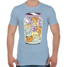 PRINTFASHION Cicák üvegben - Férfi póló - Világoskék