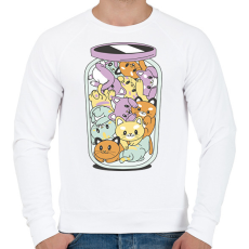 PRINTFASHION Cicák üvegben - Férfi pulóver - Fehér