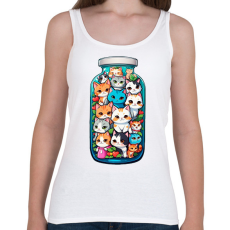 PRINTFASHION Cicák üvegben - Női atléta - Fehér