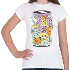 PRINTFASHION Cicák üvegben - Női póló - Fehér